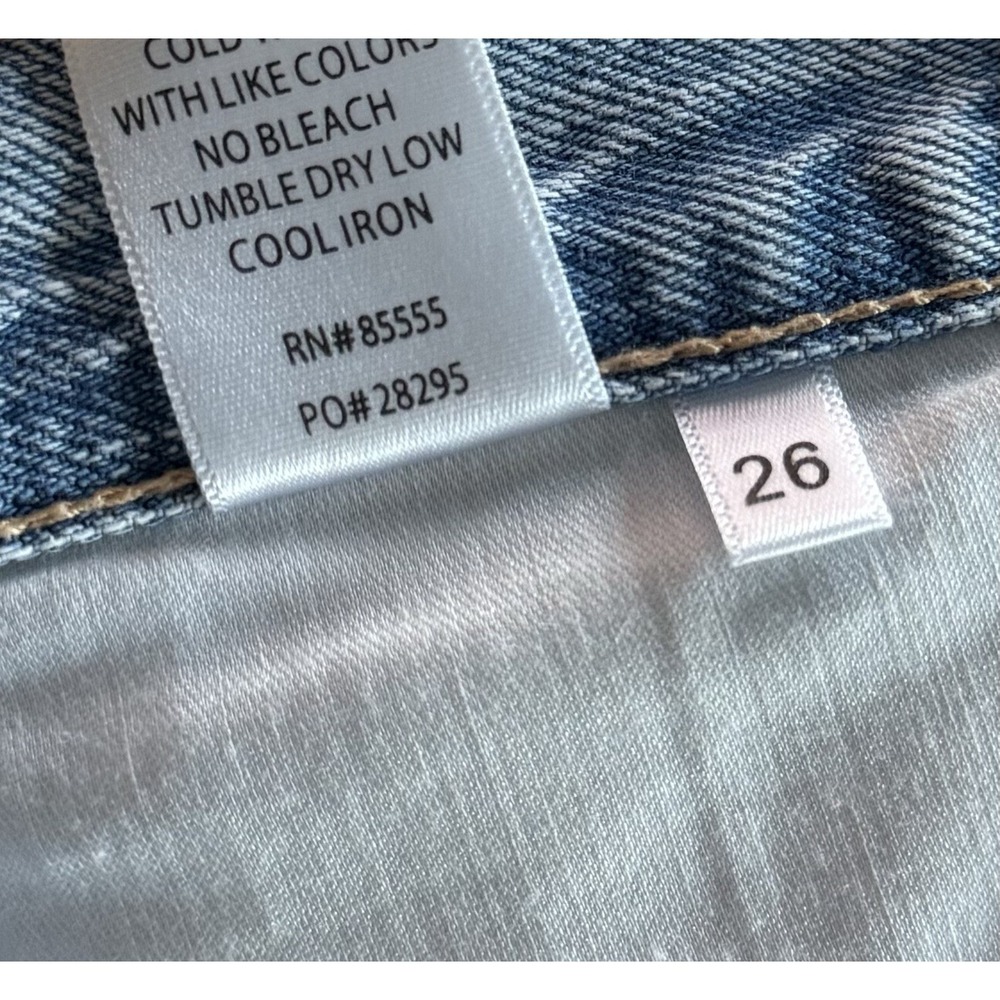 Pistola High Rise Distressed Cut Off Denim Shorts Light Blue Size 26 - Picture 7 of 7